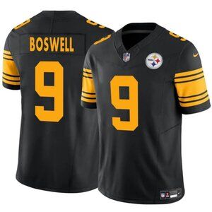 Mens Youths Womens 9 Chris Boswell Black Color Rush Stitched Jersey